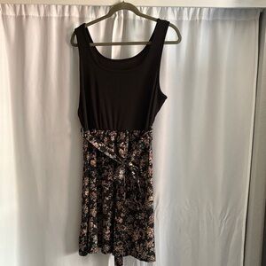 Source Unknown Black and Floral Mini Dress